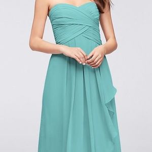 Crinkle Chiffon Long Bridesmaid Dress